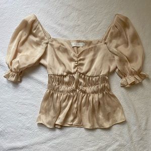 ASTR champagne puff sleeve top